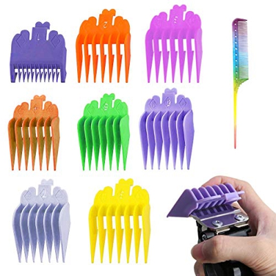 Peine Cortapelos Profesional de Color,Peines Universales para Cortapelos,Juego de Peine Guía para Cortapelos,Peine de Límite para Cortapelos,Ideal par