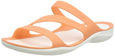 Crocs Swiftwater Sandal Women, Sandalias de Punta Descubierta para Mujer, Naranja (Grapefruit/White 82q), 41/42 EU
