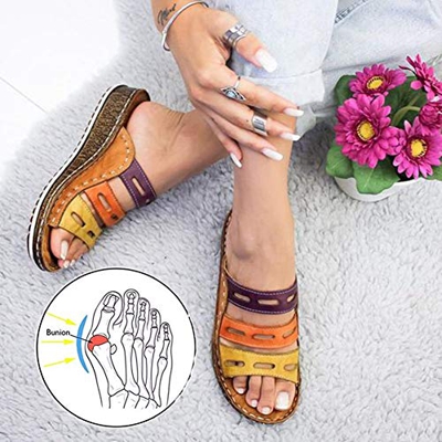 BABYS'q Sandalias de corrección de Hueso de Dedo Gordo para Mujer, Sandalias ortopédicas de juanete Corrector con Soporte de Arco Zapatillas Romanas C