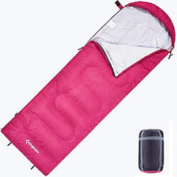 KingCamp Saco de Dormir Ultraligero de Momia Grande Individual para Niños Camping Montaña Portátil Bolsa de Compresión Verano 165 x 70cm en oferta
