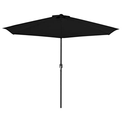Tidyard Sombrilla Balcón Semicircular Sombrillas para Jardín Patio Terraza Aluminio Negro 300 x 150 x 253 cm precio