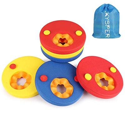 SKYSPER 6 Piezas Manguitos de Natación para Niños Flotador Bebe Piscina Discos Flotantes Hechos de Espuma con Certificación Seguridad Aprender a Nadar