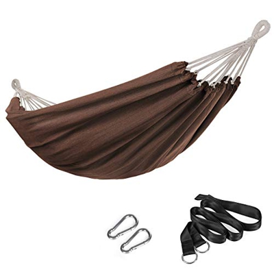 SONGMICS Hamaca, 210 x 150 cm, Hamaca Doble, 300 kg de Carga, para terraza, Balcón, Jardín, Exterior, Camping, con Bolsa de Transporte, Correas de Fij