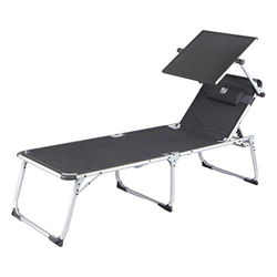 Timber Ridge Silla Plegable Respaldo Ajustable de Lujo Tumbona con Almohada para Beach Piscina Gris en oferta