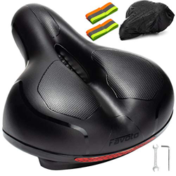 Favoto Sillín de Bicicleta, Asiento de Bici Ergonómico, Cojín Acolchado con Espuma Viscoelástica para Bicicletas Urbanas/Montaña/Carretera con Bandas  precio