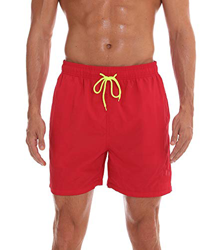 FGFD Bañador Hombre Pantalones Corto Deporte Bermudas Secado Rápido Trajes de Baño Hombre Bóxers Playa Shorts (M, Rojo) precio