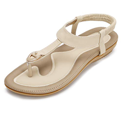 KUONUO Sandalias Mujeres Bohe Rhinestone Moda Plano Talla Grande Bohemia Sandalias Casuales Zapatos de Playa Sandalias Romanas Chanclas de Damas precio