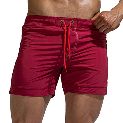 Tofern - Bañador ajustable para hombre con cordón, Vino, medium
