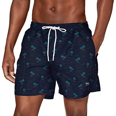 Urban Classics Pattern Swim Shorts Bañador para hombre, Island Aop, XXL