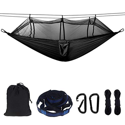 Hamaca de Mosquitero Ultra Ligera para Viaje y Camping,300kg de Capacidad de Carga,Nylon de Paracaídas de Secado Rápido,Mosquetones Premium,Correas de