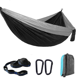 Hamaca de Camping 270 x 140 cm, Hamaca Colgantes de Nylon Ultraligera para Viajes y Acampadas, 300kg de Capacidad de Carga, Secado Rápido, Transpirabl precio