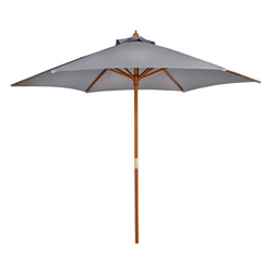 Aktive - Parasol hexagonal Garden diámetro 270 cm - Mástil de madera 38 mm - Color gris (ColorBaby 53861) características