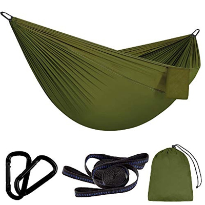Vegena Hamaca para Acampar 300 x 200 cm, Hamaca Doble Ultraligera para Viaje y Camping, Transpirable, Nylon de Paracaídas de Secado Rápido, con 2 x Mo