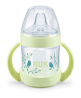 NUK Nature Sense - Botella para aprender a beber de 6 a 18 meses, indicador de control de temperatura, 150 ml, válvula anticólicos, boquilla antigoteo