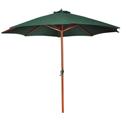 vidaXL Sombrilla de Jardín Redonda Grande de Madera y Tela Verde Parasol Patio características