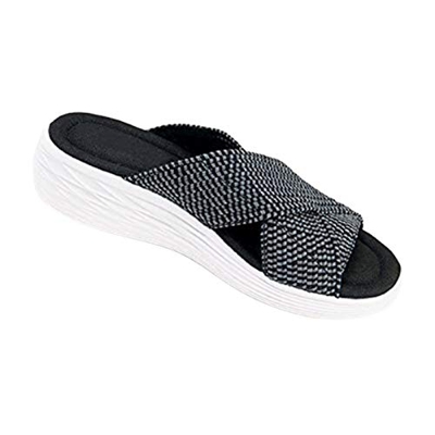 Yagerod Sandalias Ortopédicas Cruzadas Elásticas para Mujer, Sandalias Informales De Verano con Punta Abierta, Sandalias De Cuña, Zapatillas De Plataf
