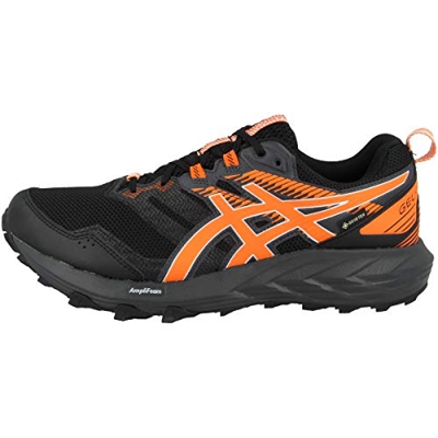 Asics Gel-Sonoma 6 G-TX, Trail Running Shoe Hombre, Black/Marigold Orange, 46.5 EU