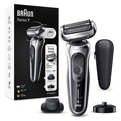 Braun Series 7 70-S4200Cs Afeitadora Eléctrica, máquina de afeitar Hombre De Lámina Con Base De Carga, Recortadora De Precisión, Uso En Seco Y Mojado,