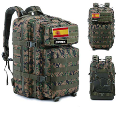 ELITEX Mochila 45L Táctica Militar Bandera España Impermeable para Crossfit Caza Aire Libre Deportes Gimnasio Portatil (Verde Digital) en oferta