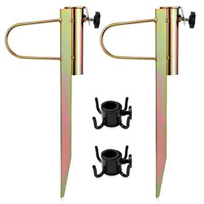 GIKPAL Pincho Sombrilla Playa, Soporte Sombrilla de Metal Resistente al Viento para Jardín Playa Balcón, Base Sombrilla para Poste de 20-35 mm
