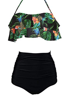 AOQUSSQOA Mujer Traje de baño con Volantes para Mujer Cintura Alta Dividida Bikini natación Esencial (EU 50-52 (2XL), 11)