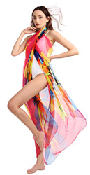 DiaryLook Vestido Largo de Falda con Estampado de Playa de Sarong para Mujer en oferta