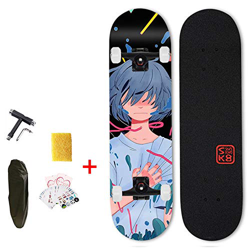 Hignful Skateboard - Kids Adult Complete 7 Tablas De Skate De Madera De Arce Canadiense, Tabla De Tamaño Completo De 31"X 8", Regalo De Cumpleaños par precio