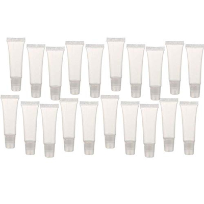 Fleymu Mini Tubos Cosméticos Suaves Envases Plástico Maquillaje Lápiz Labial Bricolaje Tubos Vacíos Recargables Botellas Pegatina Jeringuilla para Muj