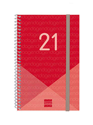 Finocam - Agenda 2021 Semana vista apaisada Espiral Year Rojo Español, Mediano - E5-117x181 mm características