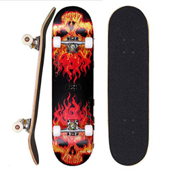 Sumeber Skateboard Patineta para Principiantes, 80 x 20 cm, Tabla Completa con rodamientos ABEC-7, monopatines de Doble Patada, Regalo de cumpleaños p en oferta