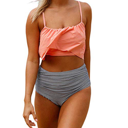 UMIPUBO Conjunto de Bikini Mujer Top Flounce Bikini Verano Sexy Traje de Baño Bikini Flexiones Volantes Correas de Espagueti Bañador en oferta