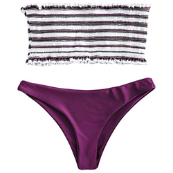 ZAFUL Traje de Baño Bikini Bandeau con Relleno a Rayas Mujer 2019 Verano en oferta