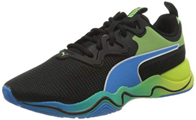 PUMA Zone XT Multi, Zapatillas de Gimnasio Hombre, Negro Black White/Nrgy Blue/Fizzy Yellow/Elektro Green, 39 EU