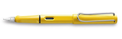 Lamy - Pluma estilográfica Safari amarillo brillante, plumín de acero, ancho EF, entrega en caja de regalo Lamy.