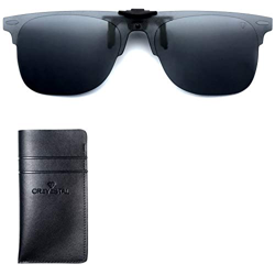 CREYESTAL Clip Gafas de Sol Polarizadas, Clip para Gafas Graduadas, Abatible, Ligero y Cómodo, Hombre, Mujer, 100% Anti-UV, Certificado CE características
