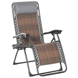 Outsunny Tumbona Plegable de Ratán con Respaldo Ajustable Reposacabezas Extraíble Portavasos y Soporte para Teléfono Jardín Terraza al Aire Libre 65x7 características