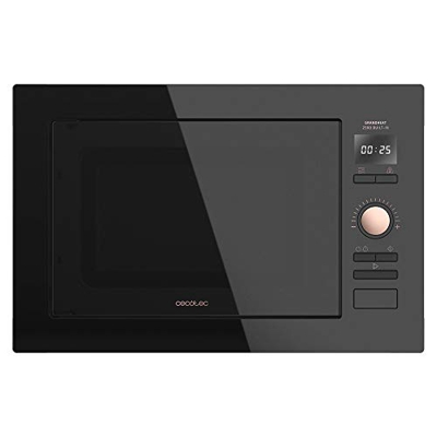 Cecotec Microondas Encastrable Digital GrandHeat 2590 Built-in BlackRose. 900 W, Integrable, 25 Litros, 8 Funciones Preconfiguradas, Quick Start, Temp