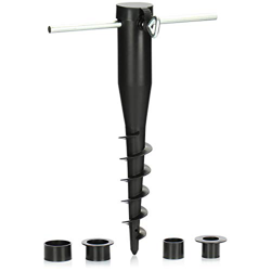 com-four® Soporte para sombrillas de plástico - Funda para el Suelo del jardín - Base para sombrillas - paragüero con Varilla de inserción - Espiga de precio