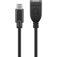 55470 cable USB 0,2 m USB 2.0 USB C USB A Negro, Cable alargador