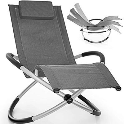 tillvex Tumbona Plegable para Playa, Jardín | Silla Mecedora para Terraza - Reclinable y Regulable | Soporta hasta 180 kg | Impermeable