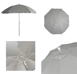 Pincho Sombrilla 240 cm Tela de poliéster con Protección Solar UPF50+ (bloquea 99% de Rayos UV),Sombrilla de Playa/jardín de Aluminio de 2,4 m de diám características