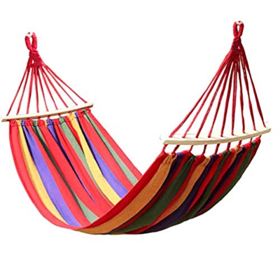 Odoukey Acampar Hamaca Aire Libre Jardín Hamaca Colgante Espesado Lona Resistente Hamaca Portátil para Viajes, Playa, Patio Trasero (Red)