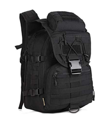 Yakmoo Mochila de Asalto Impermeable Estilo Militar Táctico de Nylon Molle Sistema Bolsa de Estudiante Gran Mochila de 40L al Aire Libre Negro en oferta