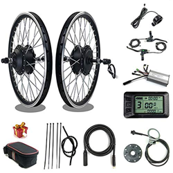 RICETOO 36V / 48V 500W Rueda Trasera Rueda giratoria Motor sin escobillas Hub Hub 16 '' 20"24" 26"27.5" 28"700C, Kit de conversión para Motor con Pant en oferta