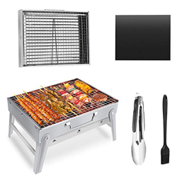 Barbacoa Portátil de Acero Inoxidable,Gifort Barbacoa Portátil on Rejilla Portátil Plegable Barbacoa de Exteriores (3 – 5 Personas) para BBQ, Picnic,  en oferta