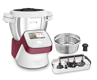 Moulinex I-Companion Touch XL HF9345 Robot de cocina de 3.5 L, acero inoxidable, 14 programas automáticos, wifi, pantalla táctil, 6 accesorios incluid