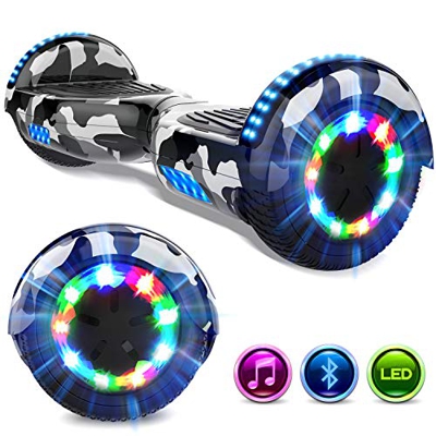 GeekMe Hoverboards 6.5 '' Self Balance Scooter Las Ruedas LED Luces, Scooter eléctrico con Bluetooth - Patinete Eléctrico 2 * 350W