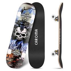 Skateboard para Principiante,79cm×20cm Completo Patineta,9 Capa Monopatín Madera Arce Tabla Double Kick Concave Standard Trick Cruiser Skateboards,par precio