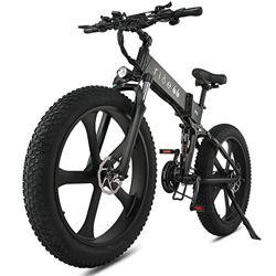 Bicicleta Electrica Plegable 26 Pulgadas 1000W 48V batería Dual MTB E-Bike Adulto Hombre Mujer (Negro) precio
