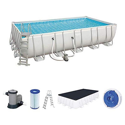 Bestway 956470 - Piscina Desmontable Tubular Power Steel 671x366x132 cm Depuradora de Cartucho de 5.678 litros/Hora